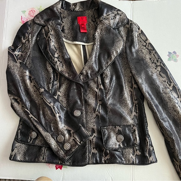 V Cristina Jackets & Coats V Cristina Faux Leather Snake Jacket